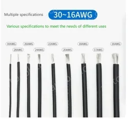 Silicone high temperature cable 30AWG Black