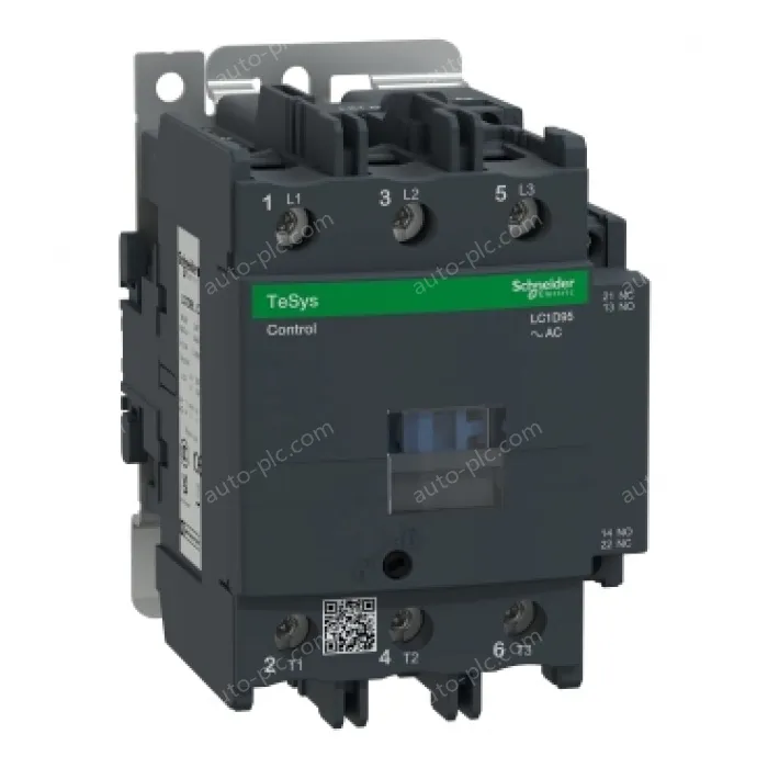 LC1D95M7C TeSys Deca Contactor, 3 Pole (3NO), AC-3/AC-3e, <=440V, 95A, 220VAC, Screw Terminal