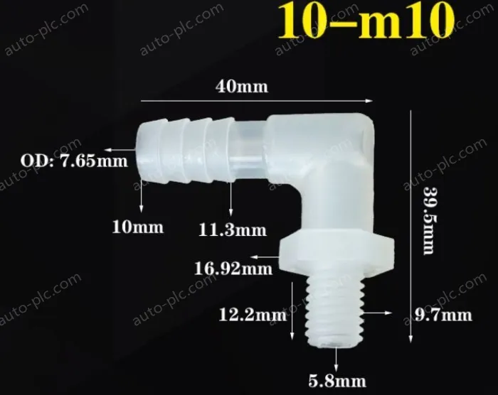 10-M10-M thread right angle elbow