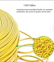 Teflon Wire Cable 22AWG Yellow to Green 20 cores