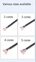 5 core 4 core 2 core sensor cable 22 AWG 3 pole