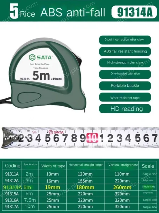 ABS drop resistance - 5 meters - ruler width 19mm-91314A