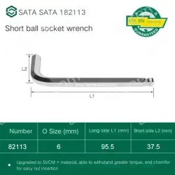 Short ball hex wrench 6mm 82113