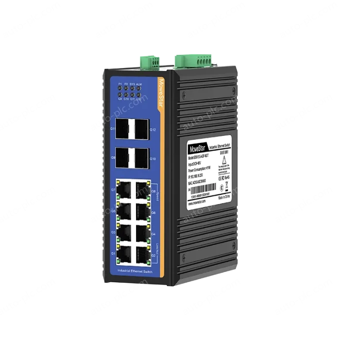 4 Ports Gigabit SFP + 8 Ports Gigabit RJ45 Din-Rail Managed Industrial Ethernet Switch