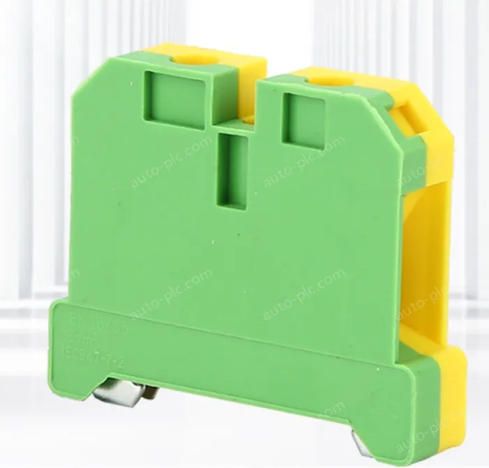 EK16 Grounding Terminal Block Grounding Plastic Terminal Yellow and Green Grounding Terminal Rail Terminal