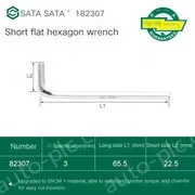 Short flat head hex wrench 3mm 82307