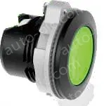 Green frosted button, plastic black border, screw wiring