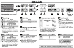 Longer Life Cylinder Double Acting, Single Rod CJ2-XB24 ø6, ø10, ø16