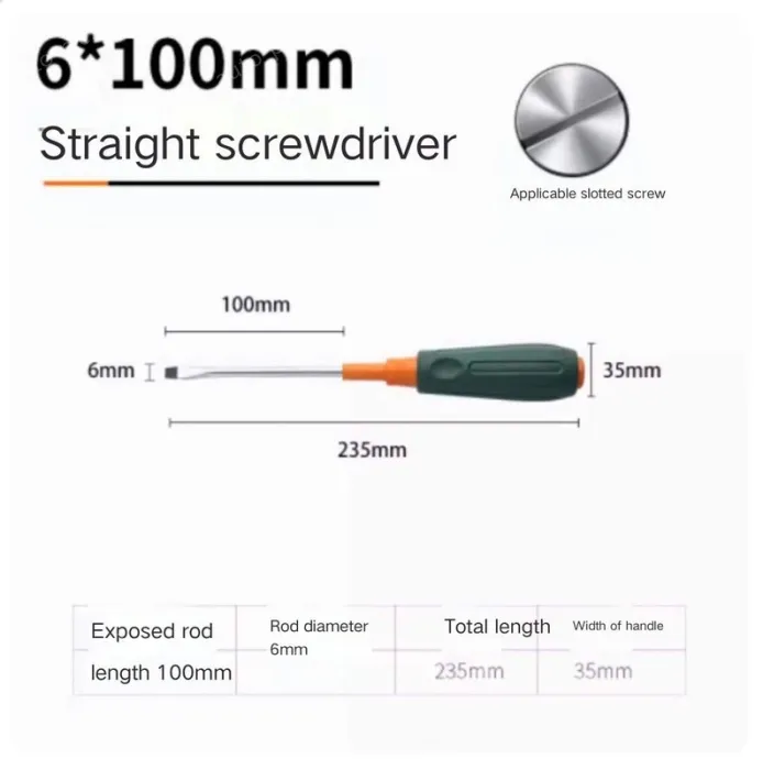 Slotted screwdriver 6*100
