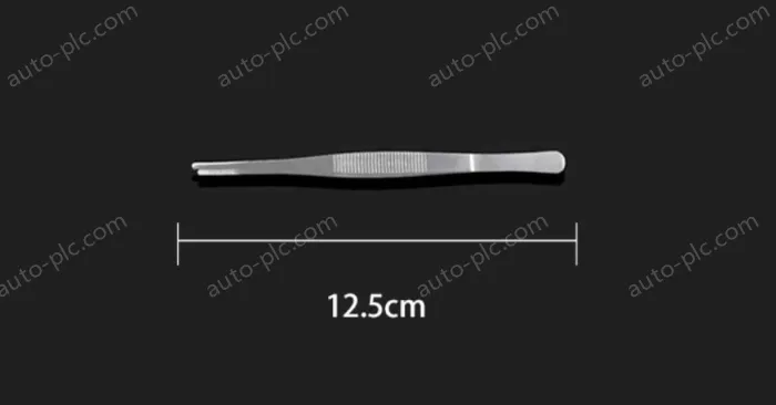 Stainless steel tweezers Straight round head (thick) 12.5cm