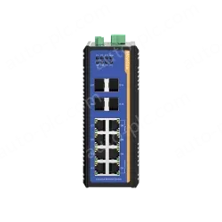 4 Ports Gigabit SFP + 8 Ports Gigabit RJ45 Din-Rail Managed Industrial Ethernet Switch