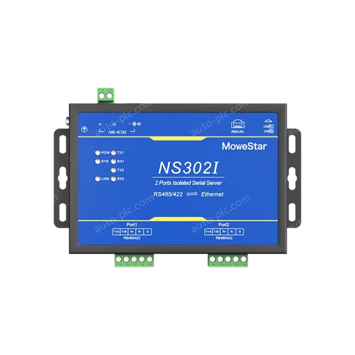 2 Ports RS485/422 Serial to 100M Ethernet Opto-isolated Server