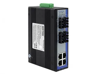 UOTEK 100M 4 Fiber Ports 4 RJ-45 Ports Industrial Switch