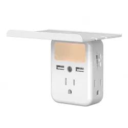 USB wall mountable outlet shelf