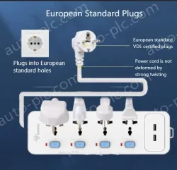 European standard main switch 3 socket
