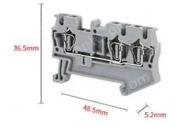 ST2.5-TWIN Spring Terminal Block One in and two out rail terminal block Terminal block