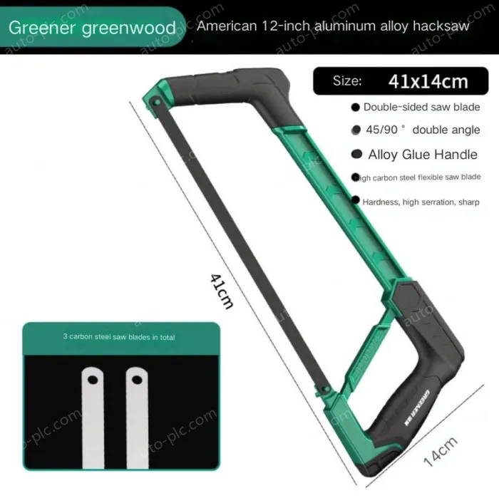 Industrial Heavy Duty 12 inch all-aluminum hacksaw stand with 3 carbon hacksaw blades