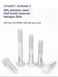 Half thread external hexagonal bolt M6*30