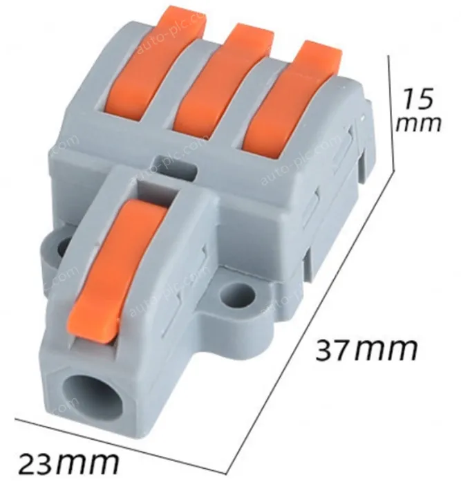 Quick terminal blocks-6 square one in and three out
