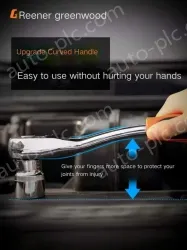 Upgraded ratchet model 72-tooth curved handle auto repair 37-piece set