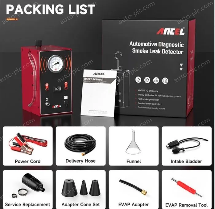 ANCEL S200 Automotive Smoke Leak Detector Pipeline Leakage Analyzer Tester EVAP System Diagnostic Tool