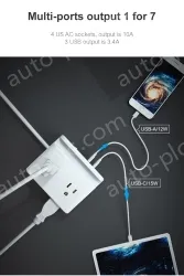 4 AC Outlets Holder Surge Protector Power Strip