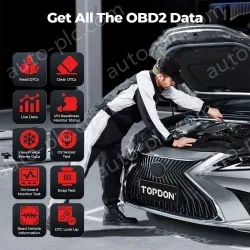 TOPDON TopScan Pro Mid-level Diagnostic Tool 13 Reset Functions I/M Readiness, Injector Coding, Tire Pressure Reset, Sunroof Initialization