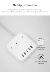 3 AC Outlets USB Power Strip