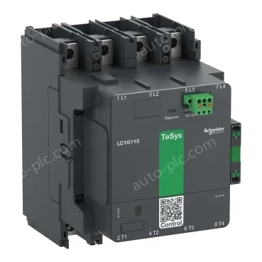 LC1G1154EHEN Contactor, high power, TeSys Giga, standard version, 4 pole/NO, AC-1 <=440V 250A, 48-130VAC/DC coil