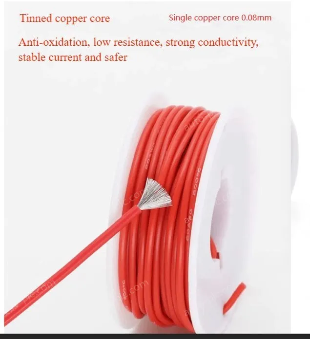 Silicone high temperature cable 26AWG Brown