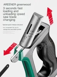 Heavy Duty Industrial Grade Hacksaw Contains 10 carbon hacksaw blades + 7 multi-function saw blades The saw body can store the saw blades