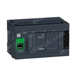 TM241CE24T logic controller, Modicon M241, 24 IO, transistor, PNP, Ethernet