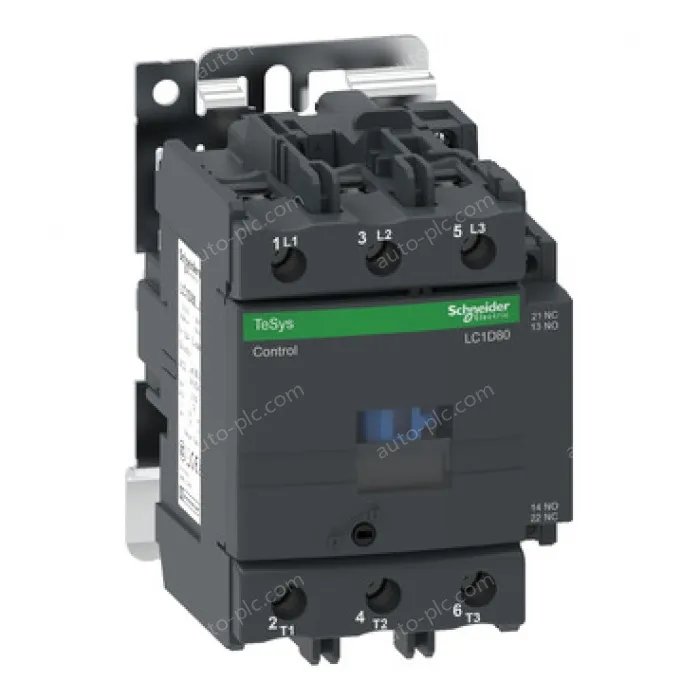 LC1D80E7C TeSys Deca Contactor, 3-Pole (3NO), AC-3/AC-3e, <=440V, 80A, 48VAC, Screw Terminal