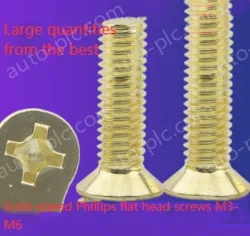 Golden Flat Head Screws M6*165