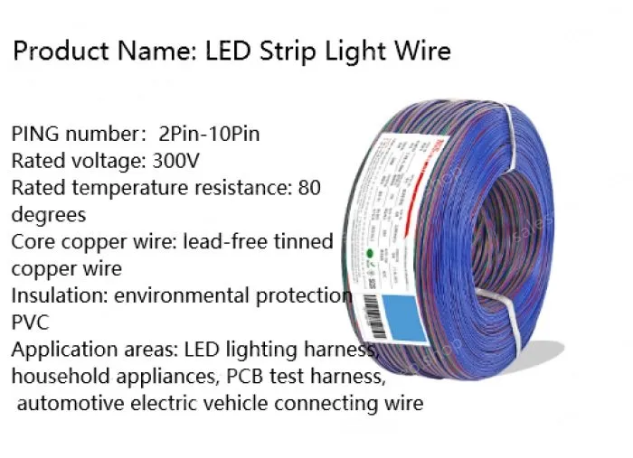 LED light connecting cable 18AWG*6 and (34/0.16TS)