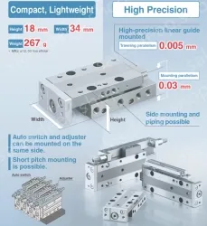 Air Slide Table MXJ Series Double acting ø12, ø16