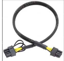 6PIN to 8PIN Server Power Cable Graphics Card Cable Mesh Sleeve Protection 22cm