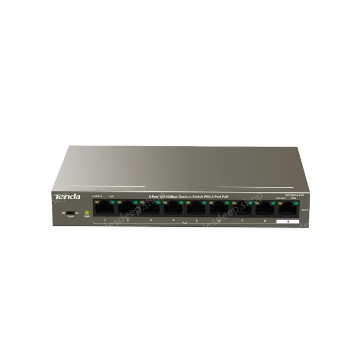 9-Port 10/100Mbps Desktop Switch With 8-Port PoE